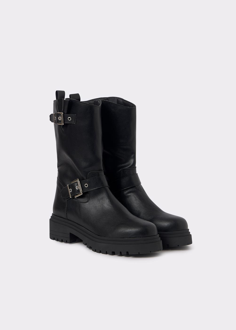BIKER BOOT WITH BUCKLES