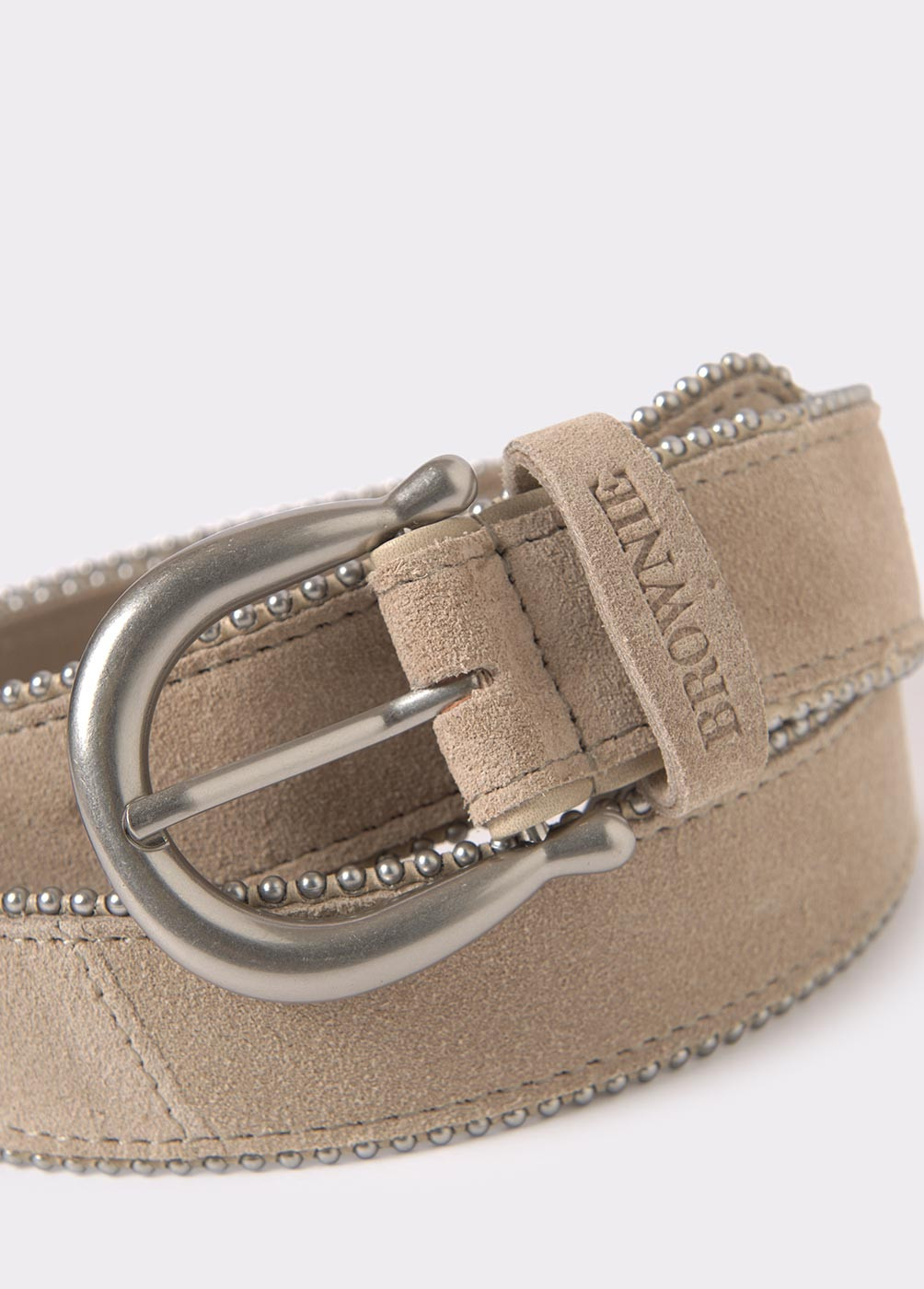 Leather belt with beadwork