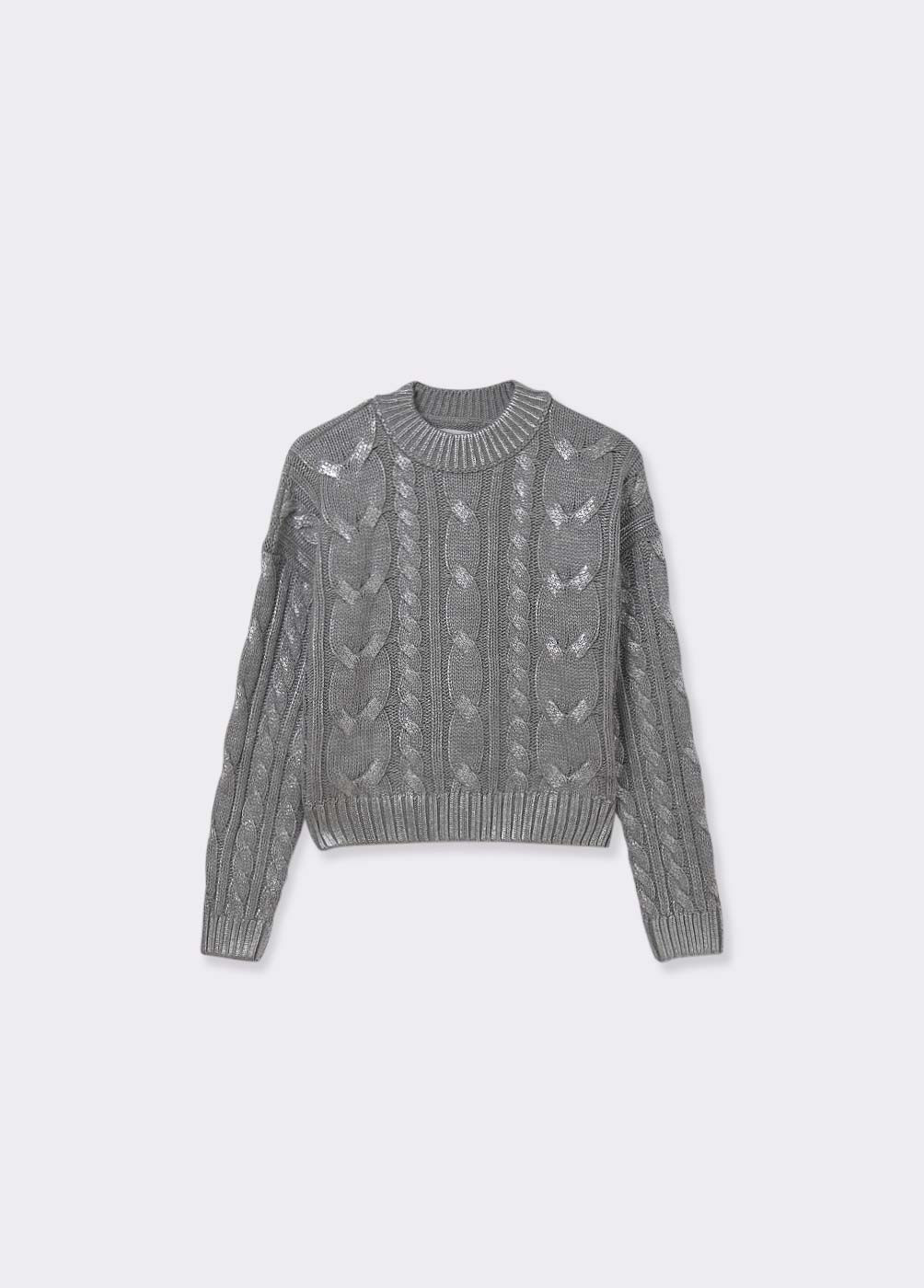 LAMINATED CABLE KNIT JUMPER 