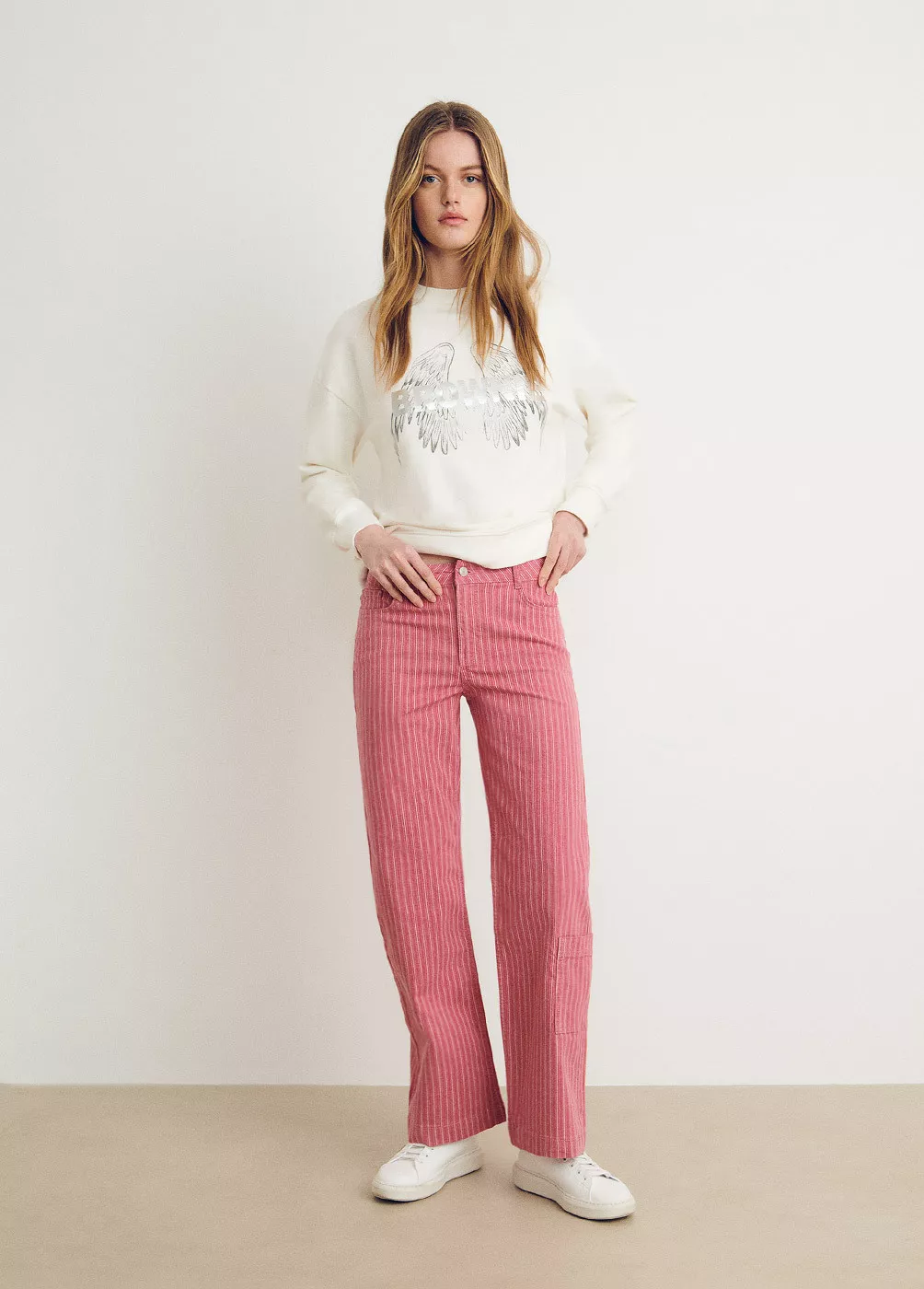 Striped cargo trousers