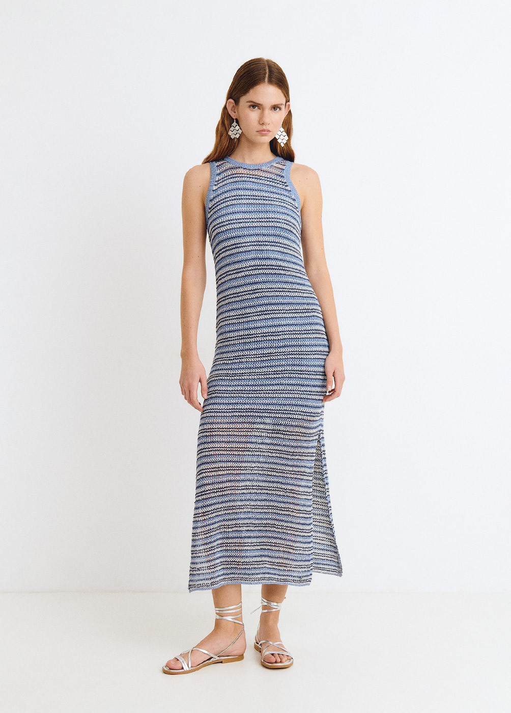 Striped halterneck dress