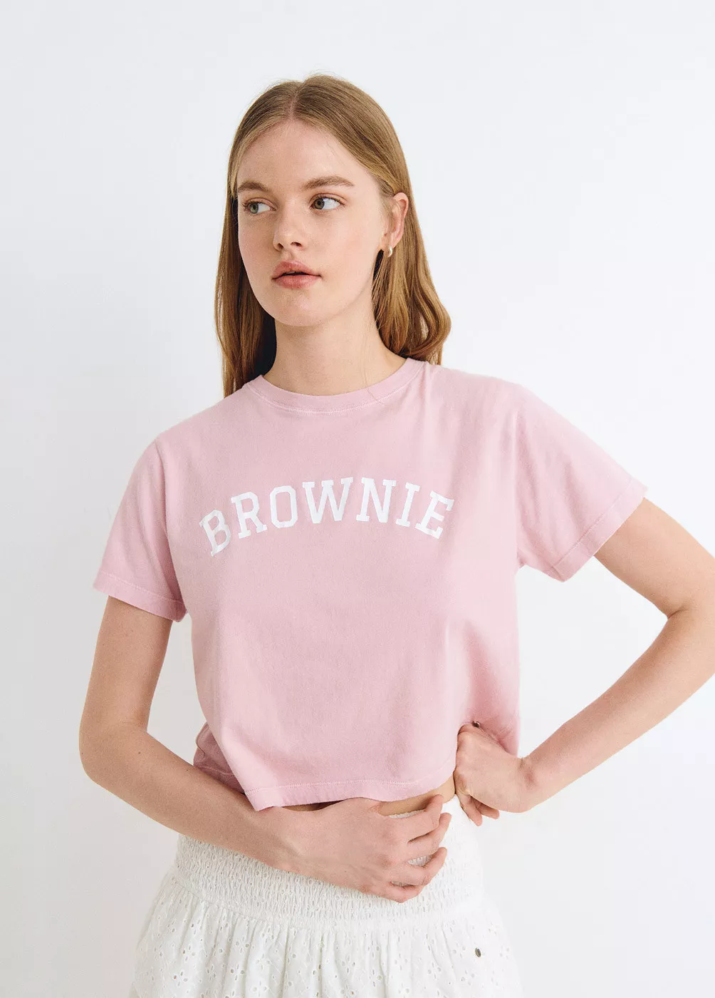 Cotton t-shirt with brownie...