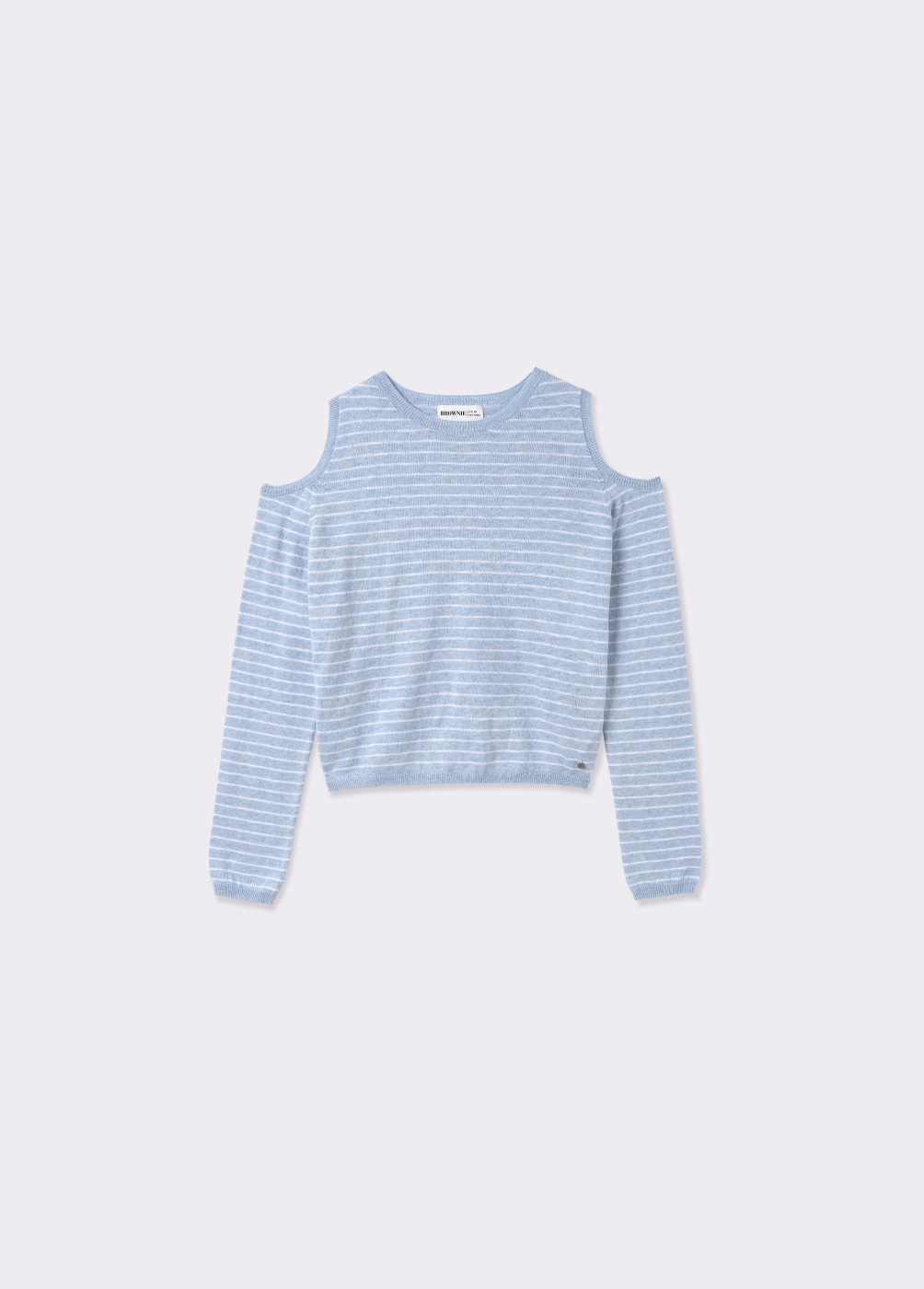 Striped cotton cold shoulder jumper BROWNIE