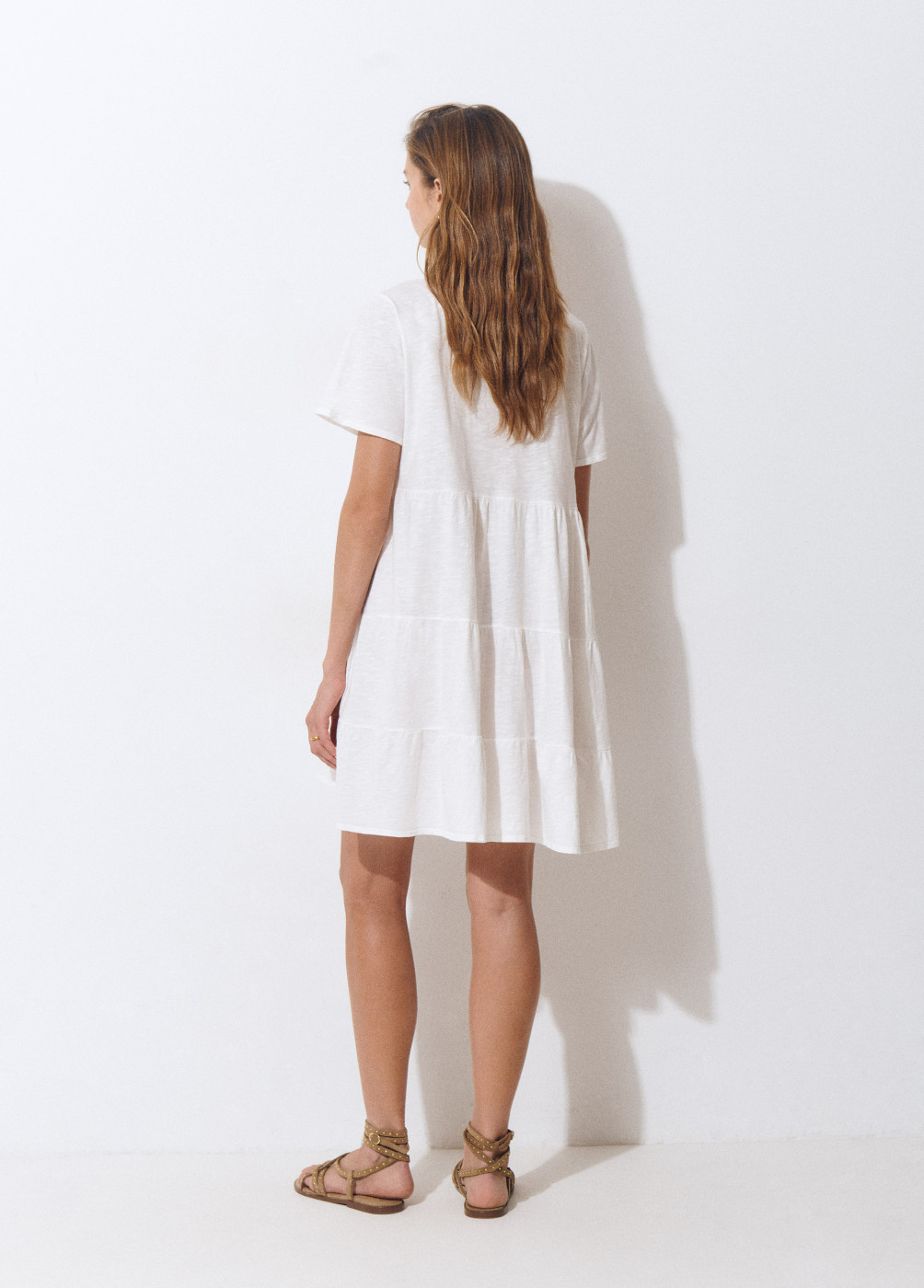 Short cotton dress with short sleeves BROWNIE