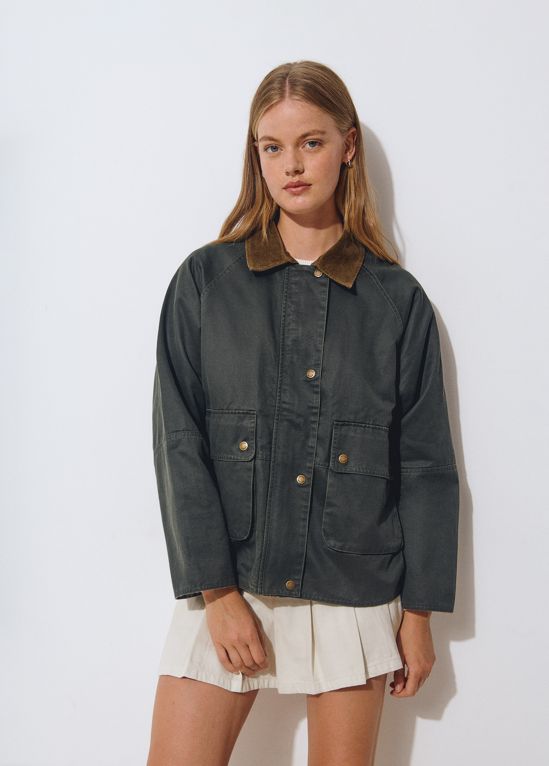 Short waxed jacket BROWNIE