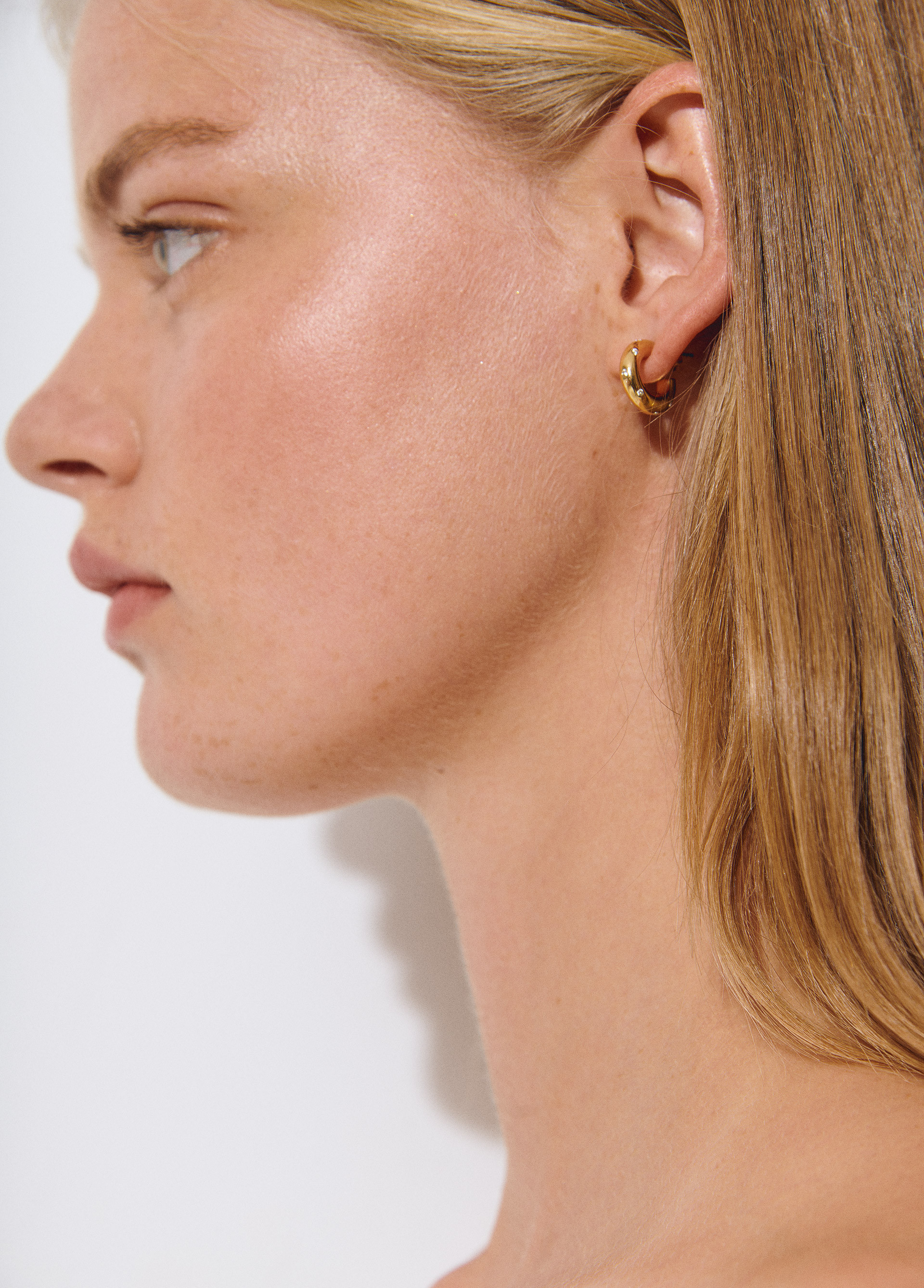 Cubic zirconia hoop earrings BROWNIE
