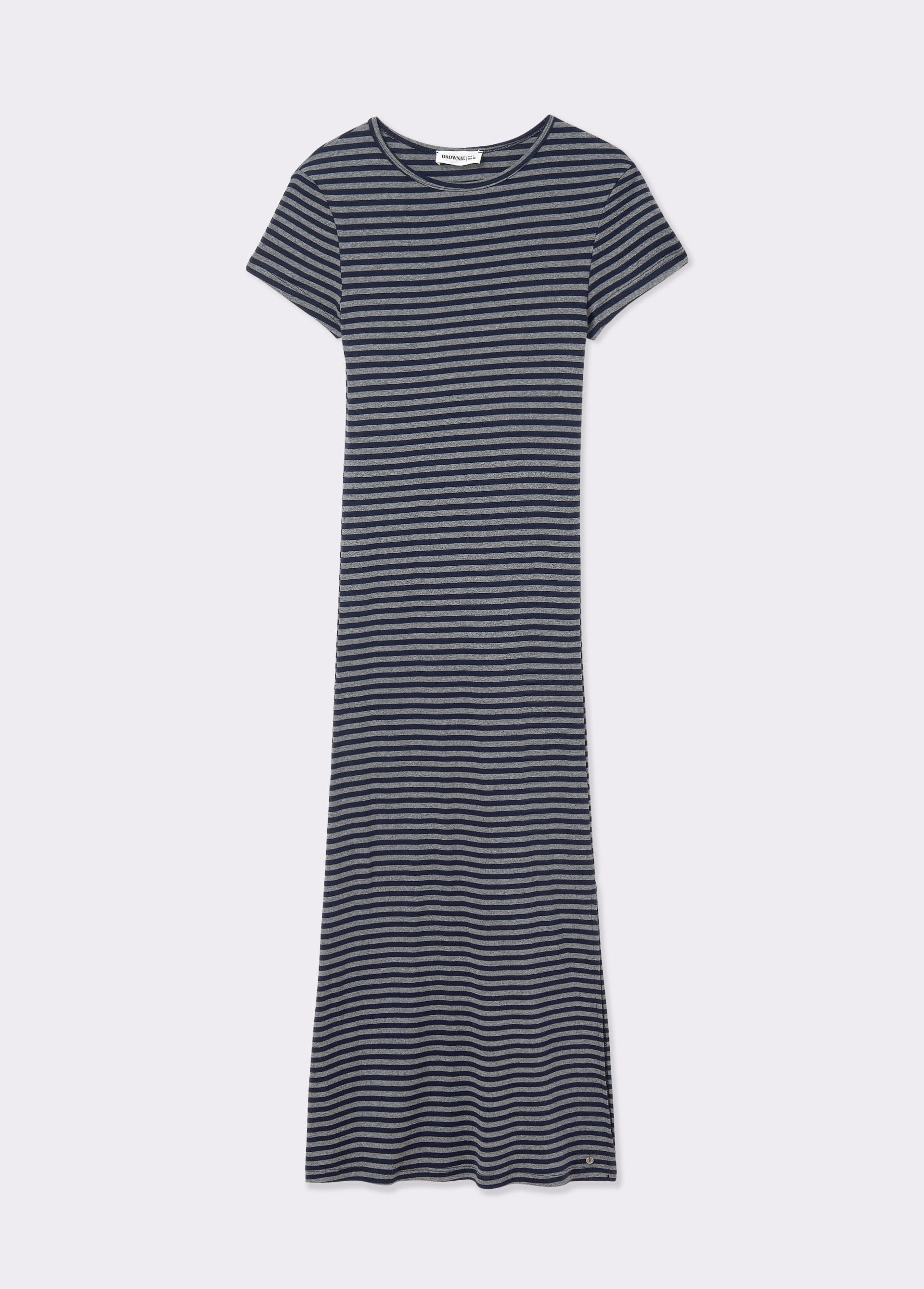Striped dress short sleeve sales