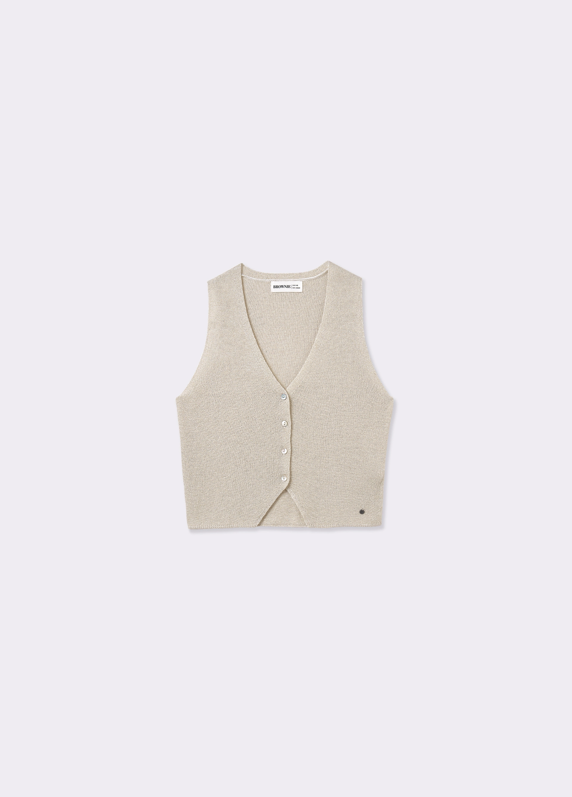 Top gilet fil métallisé