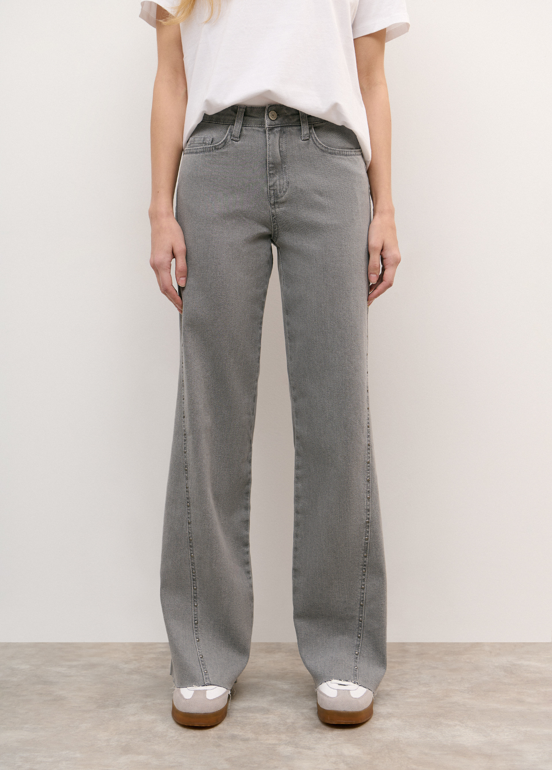 Studded side seam trousers | BROWNIE