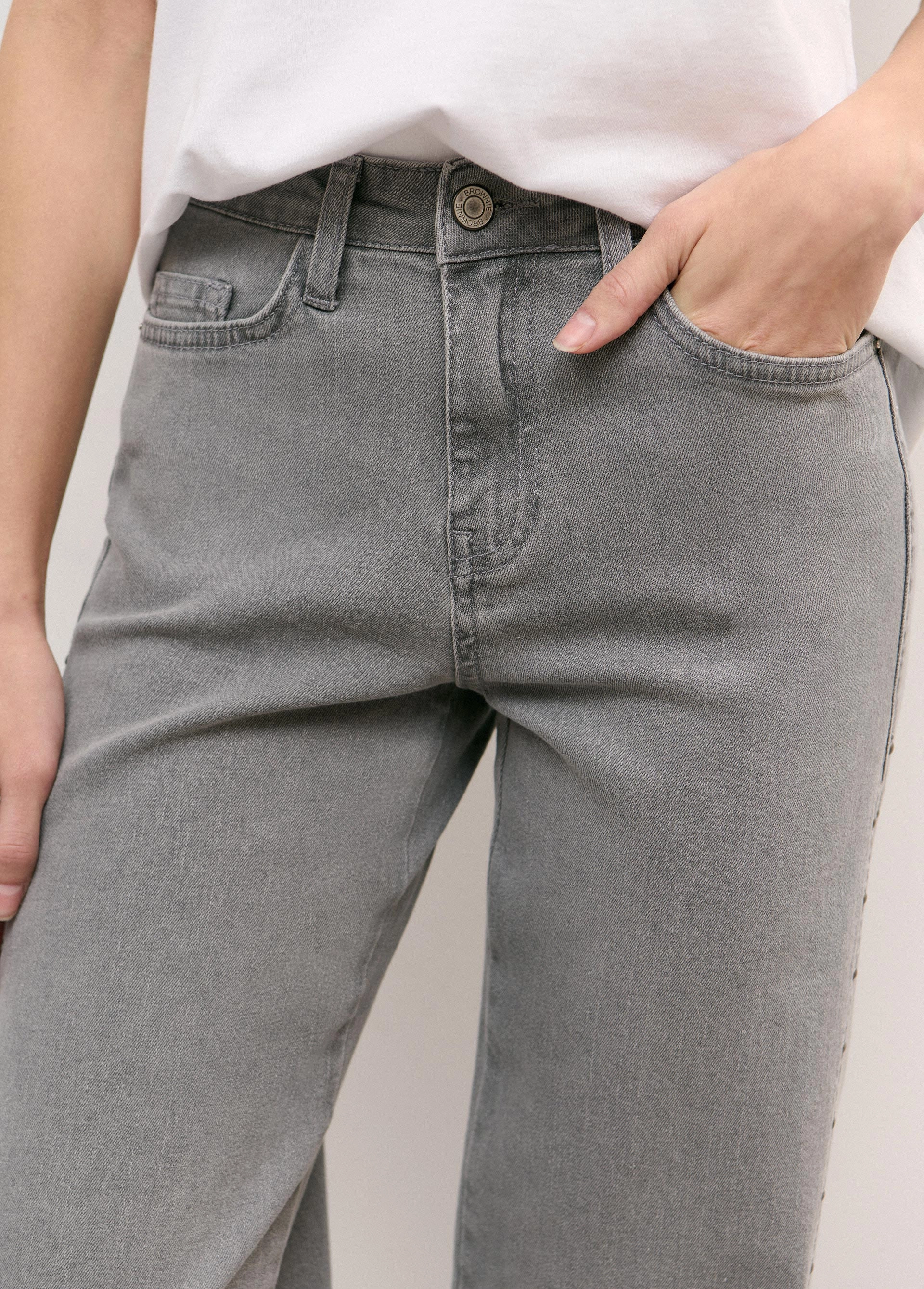 Studded side seam trousers | BROWNIE