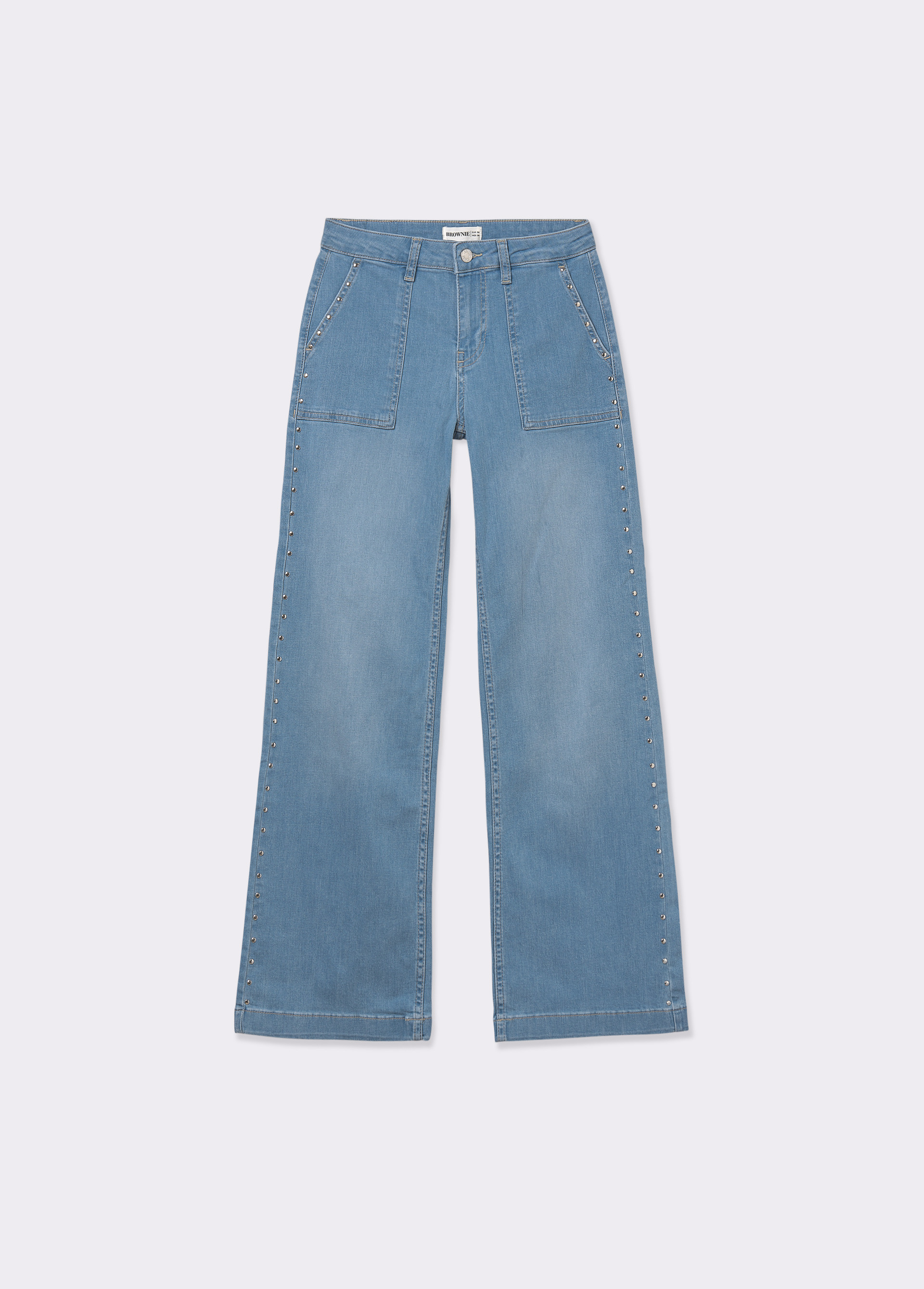 Jeans culotte tachas