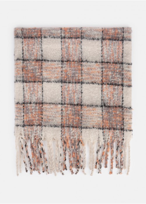 Mottled check scarf