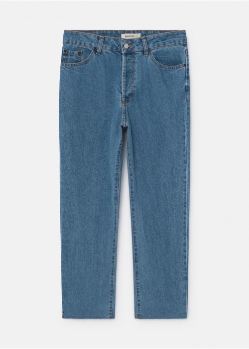 Grete straight black medium length jeans