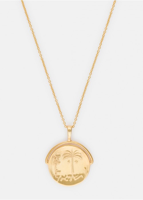 Palm tree coin pendant