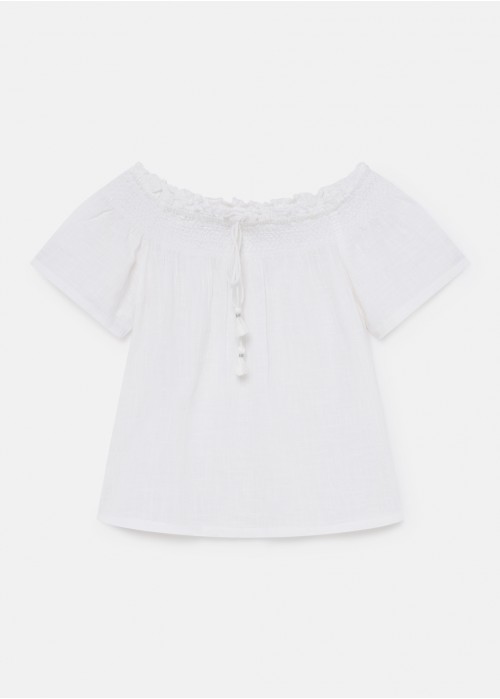 Lace smock blouse