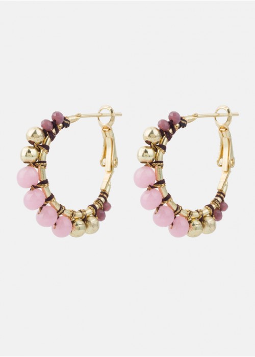 Hooped earrings with bead details