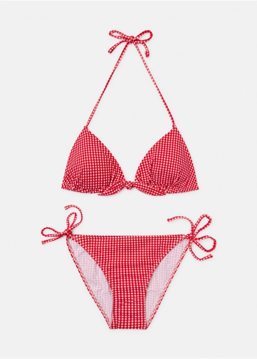 Gingham triangle bikini