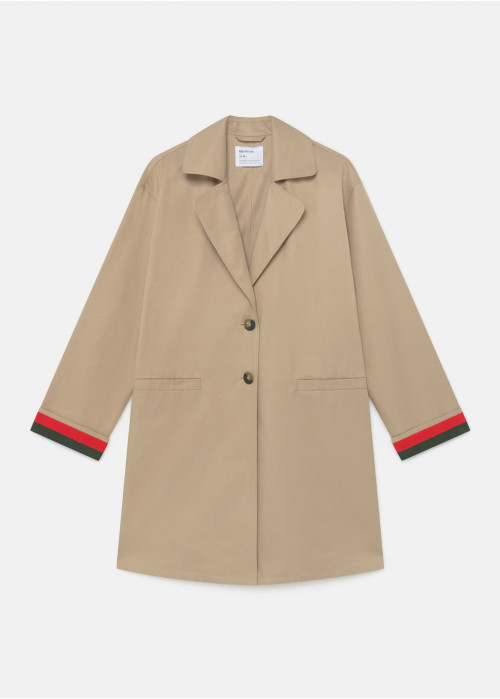Trench coat with cuff detail