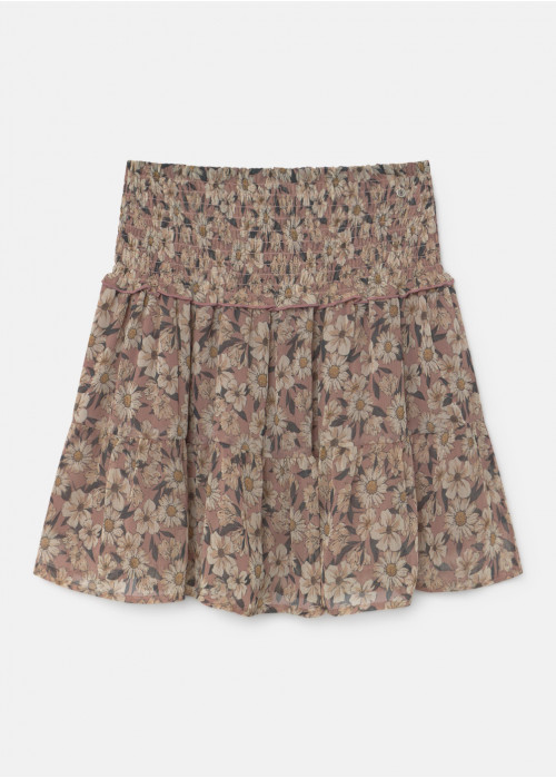 Nina smocked print skirt