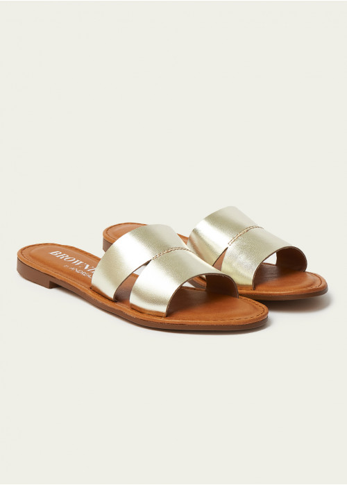 Flat slider sandals