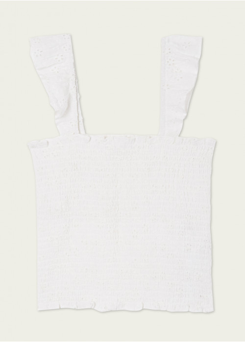 Top smock bordado suizo