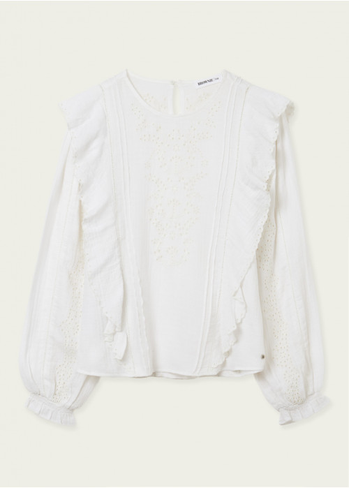 Blusa provence bordada volantes