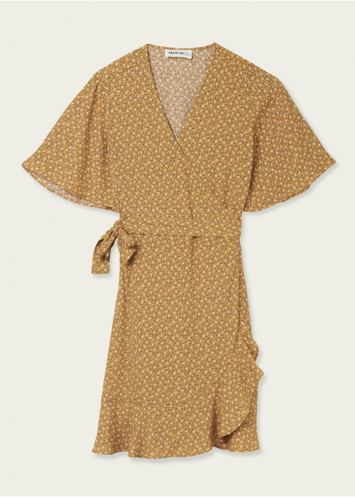 Vestido voldu cruzado estampado