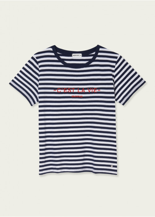 Camiseta bon rayas bordado