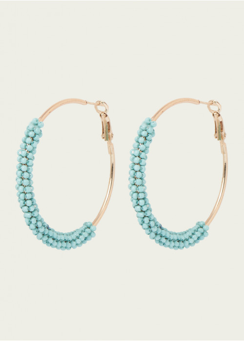 Pendiente aro multibeads