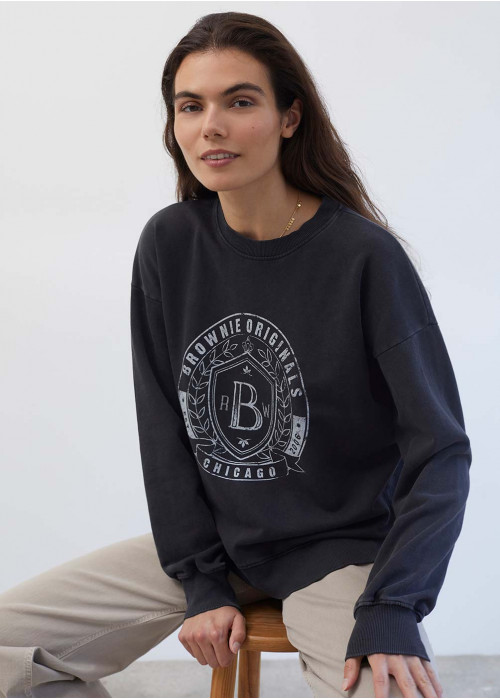 Sudadera wash brownie escudo