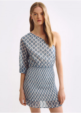VESTIDO ASIMETRICO ENGOMADO