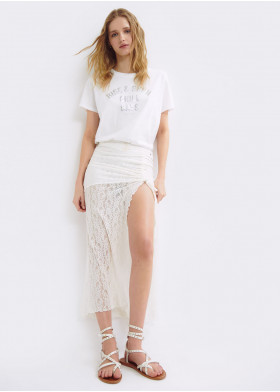 FALDA LACE FRUNCE LARGA