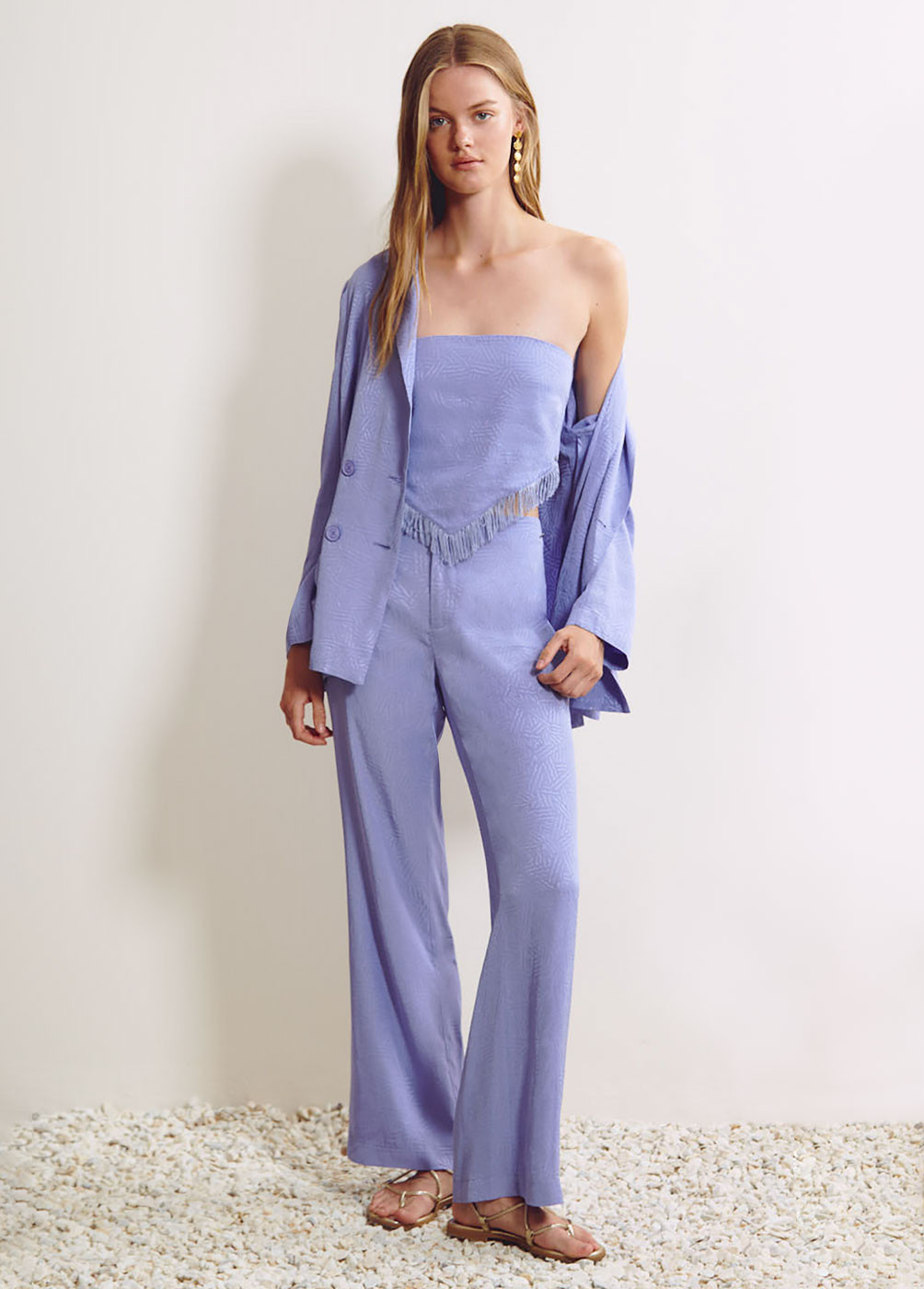 PANTALON JACQUARD SATINADO