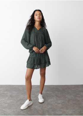 BLUSA CUADROS ESCOTE CUADRADO