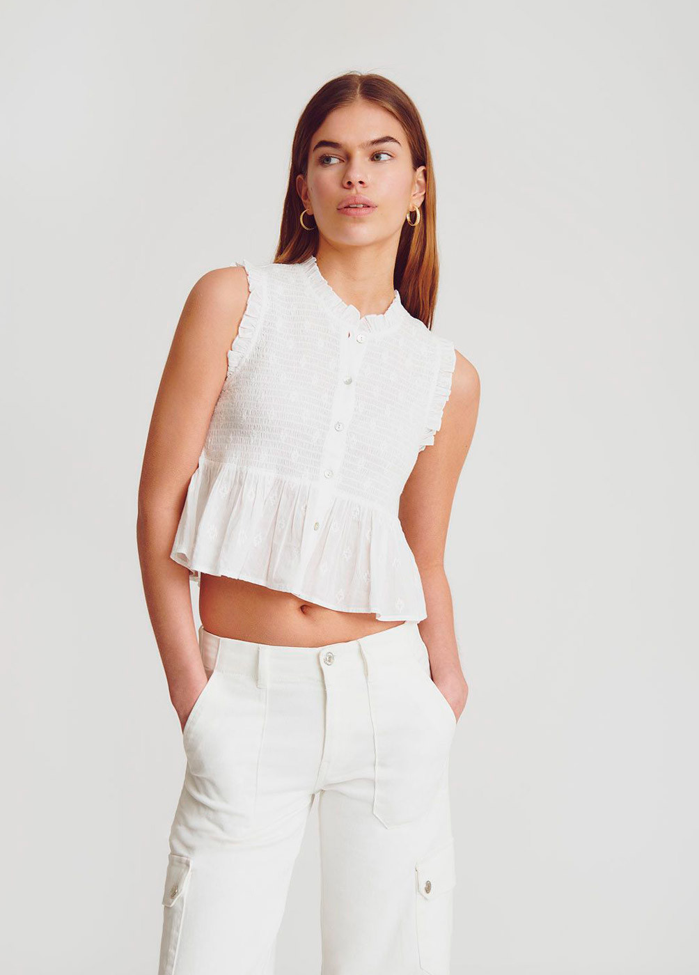 BLUSA SMOCK SIN MANGAS