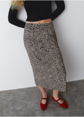 FALDA MIDI MANCHA ANIMAL