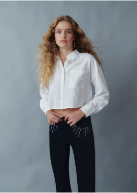 CAMISA CROPPED LISA BOLSILLO