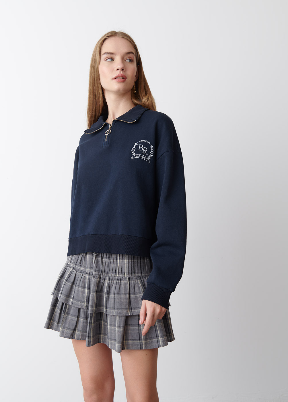 SUDADERA CREMALLERA BORDADO