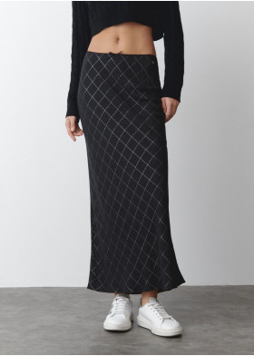 FALDA MIDI CUADROS