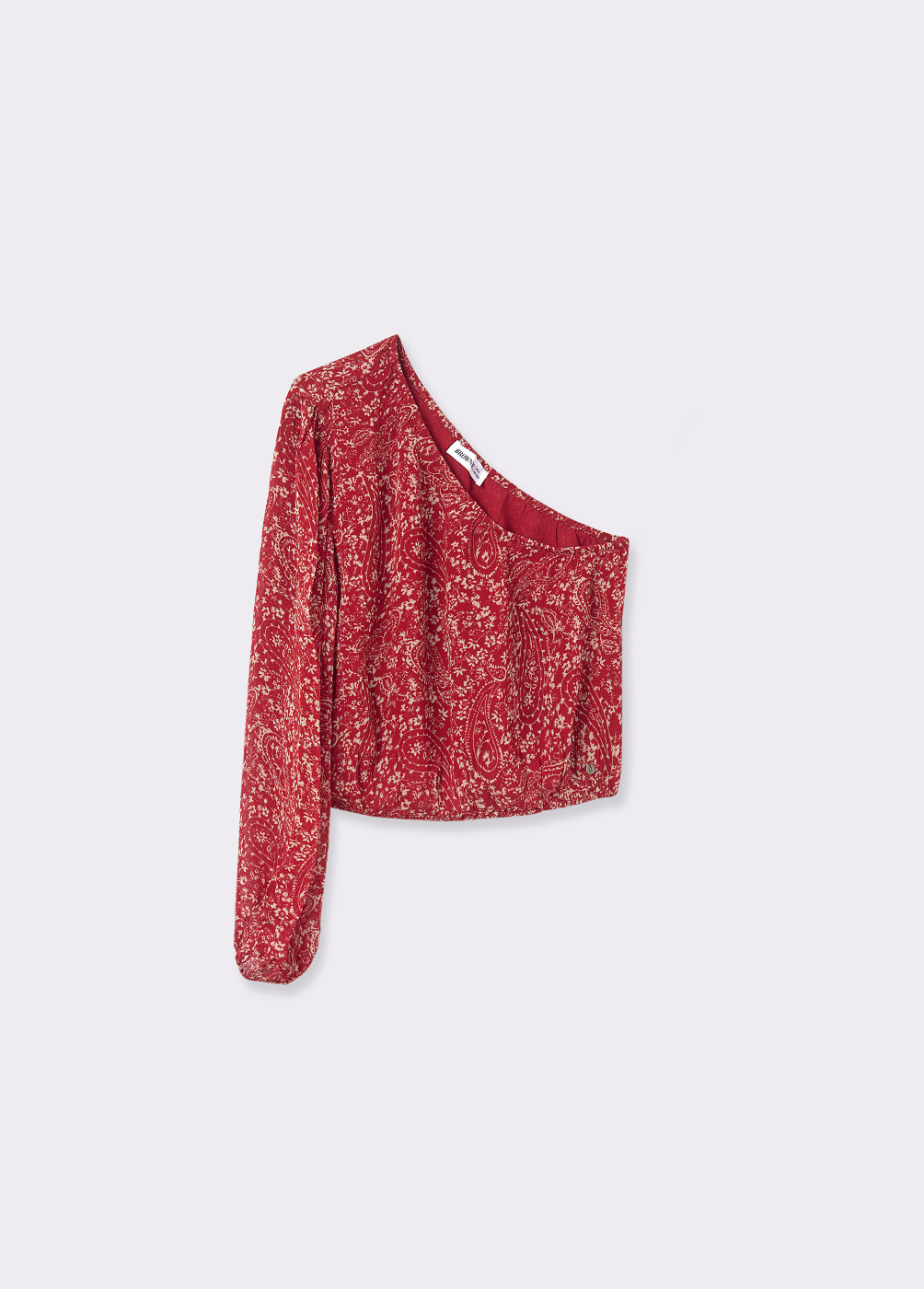 Blusa asimétrica estampado cashmere