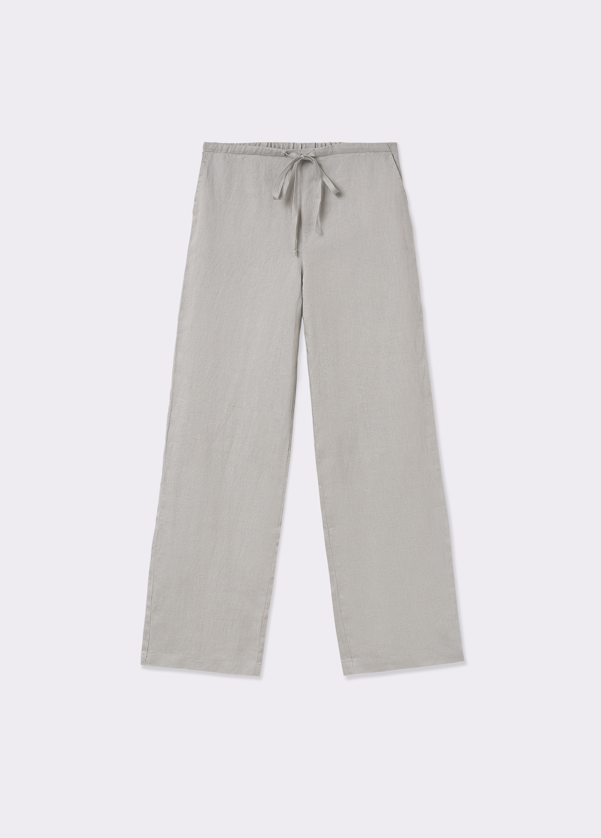 Pantalon taille basse en lin