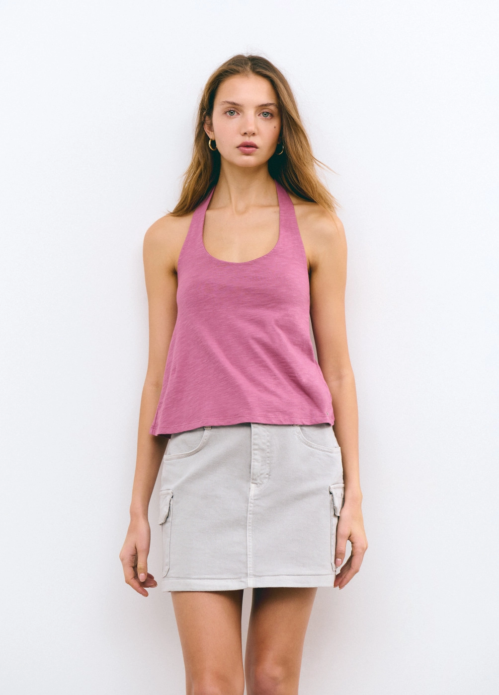 Top halter basico algodon