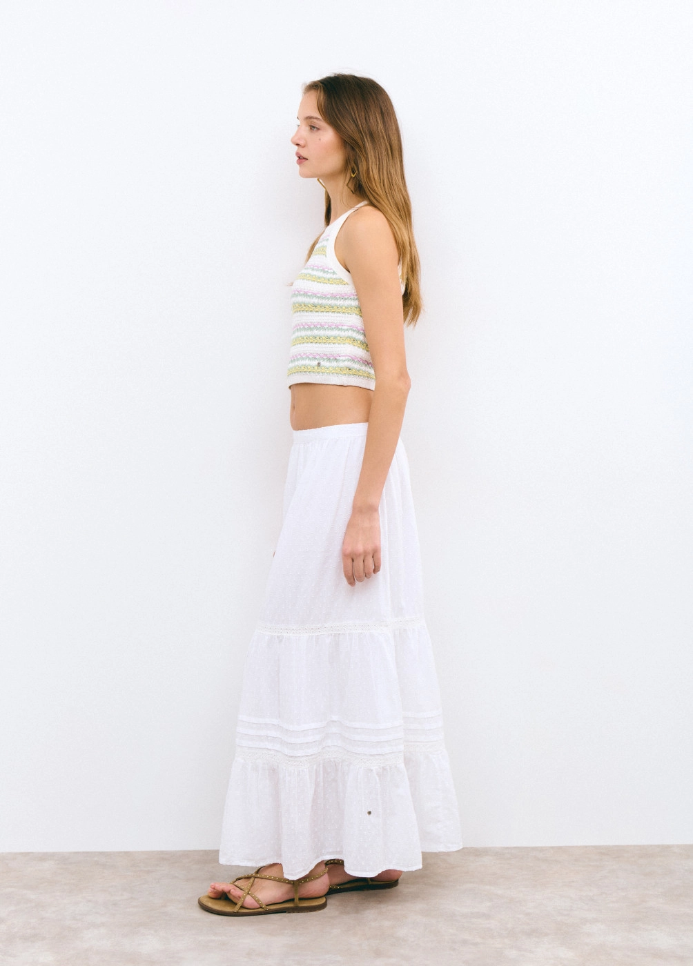 Jupe longue coton romantique