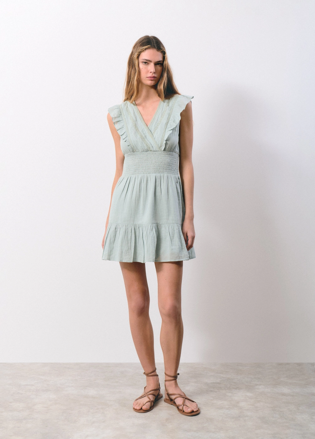 Robe taille smockée