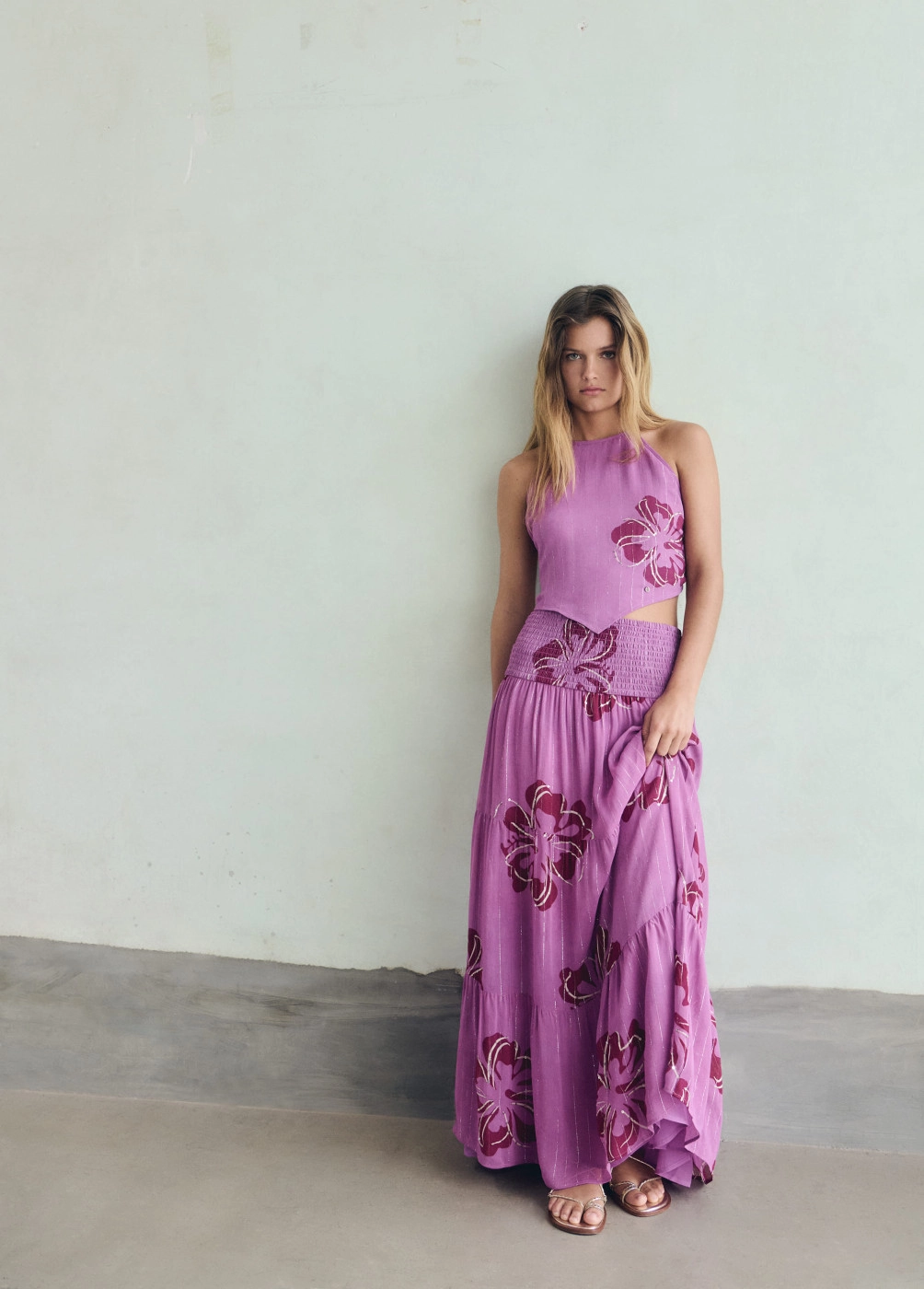 Jupe longue hibiscus