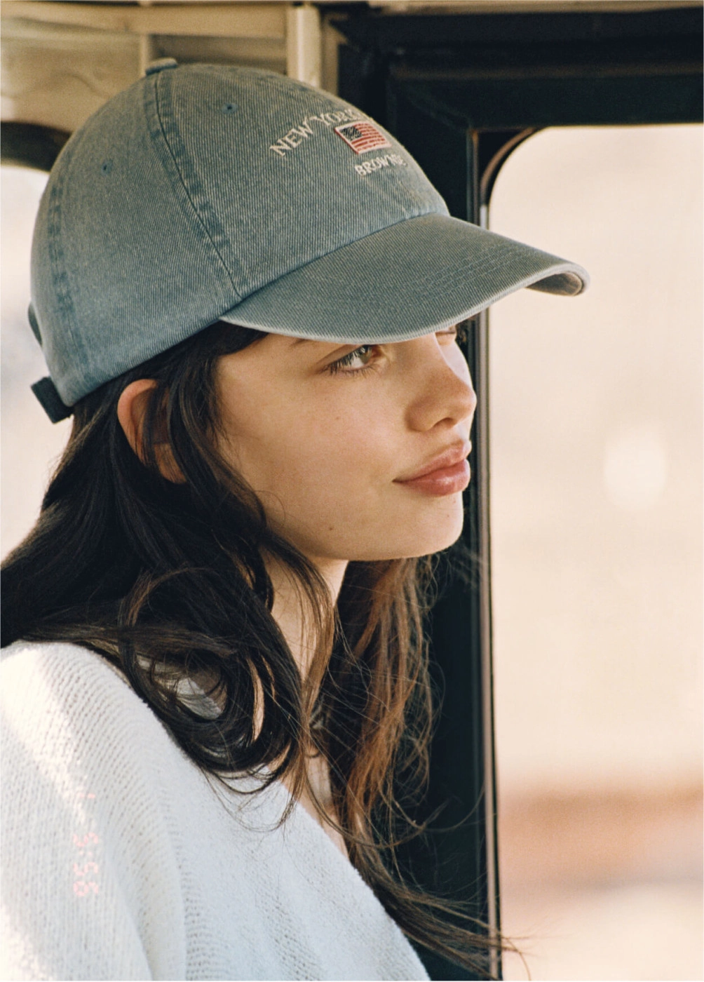 Casquette brodée denim