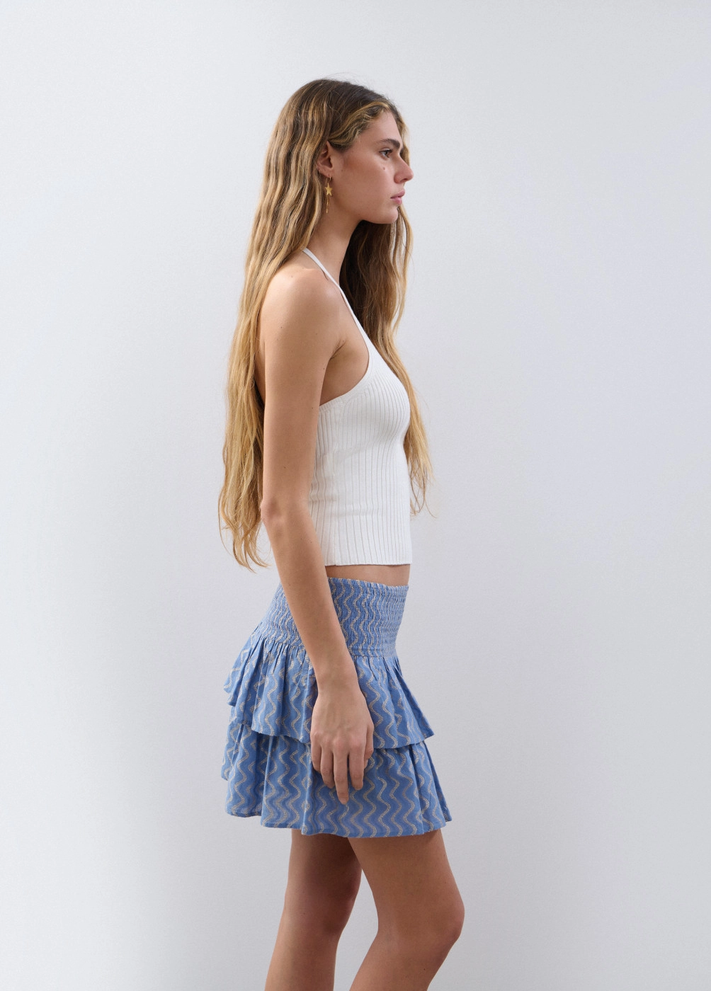 Falda algodon jacquard ondas