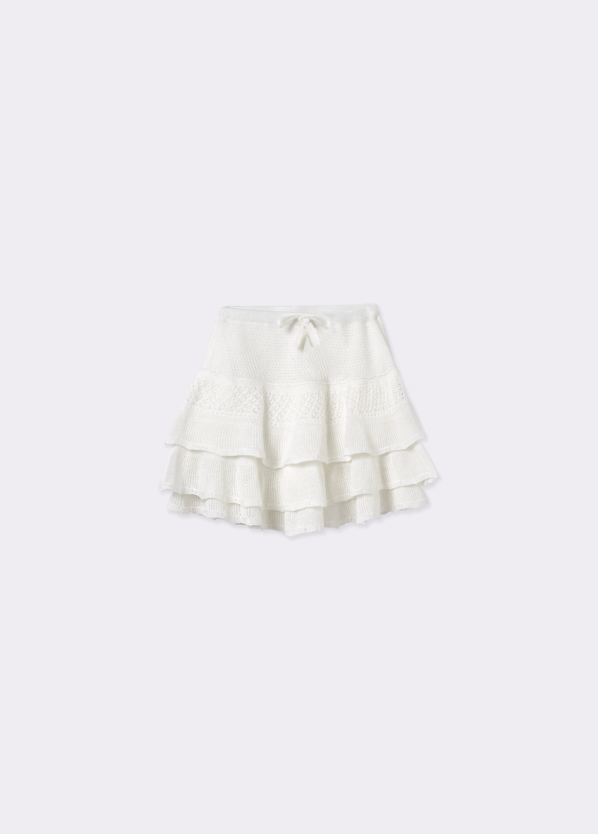 sequins ruffles crochet skirt