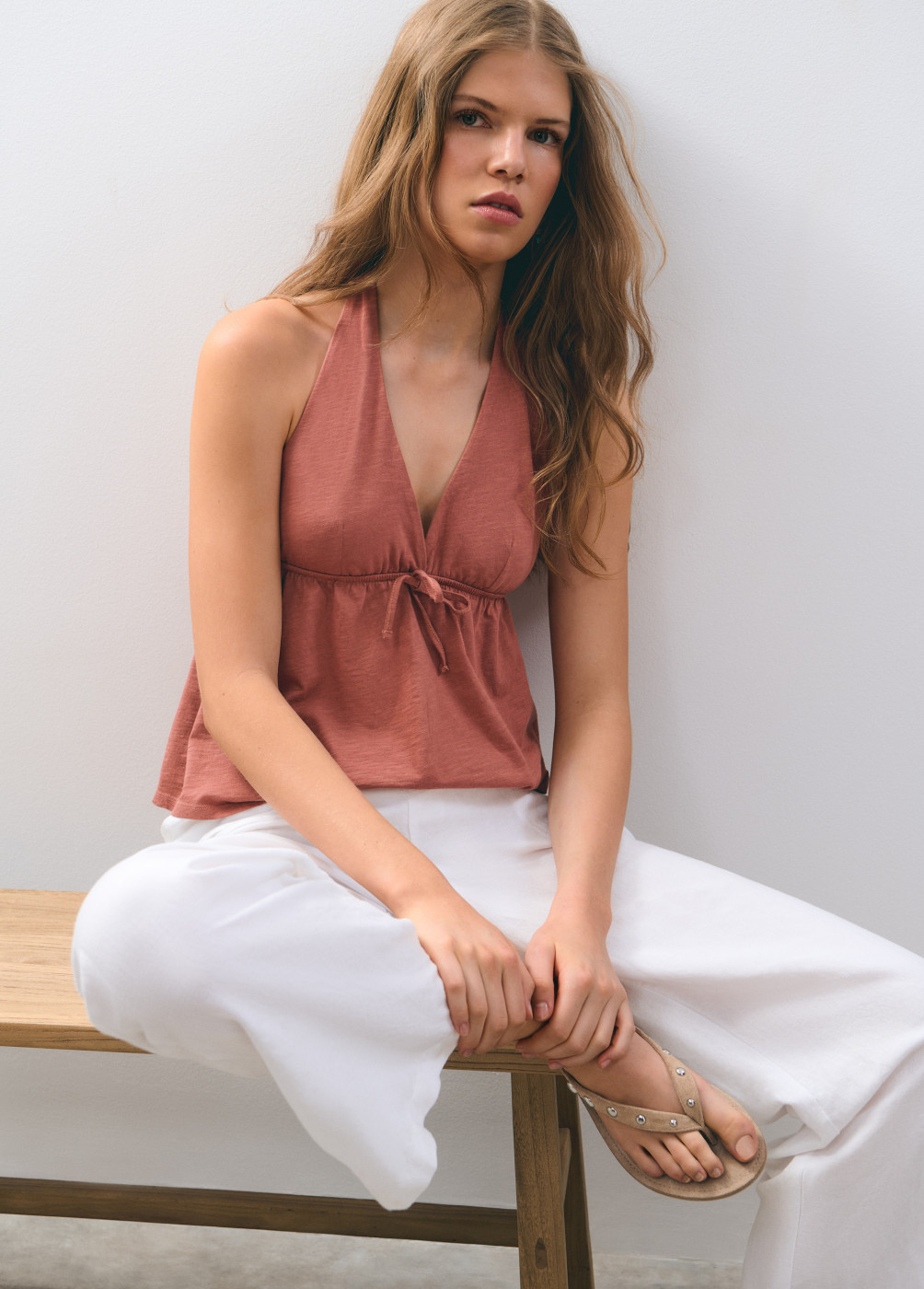 Top halter algodon