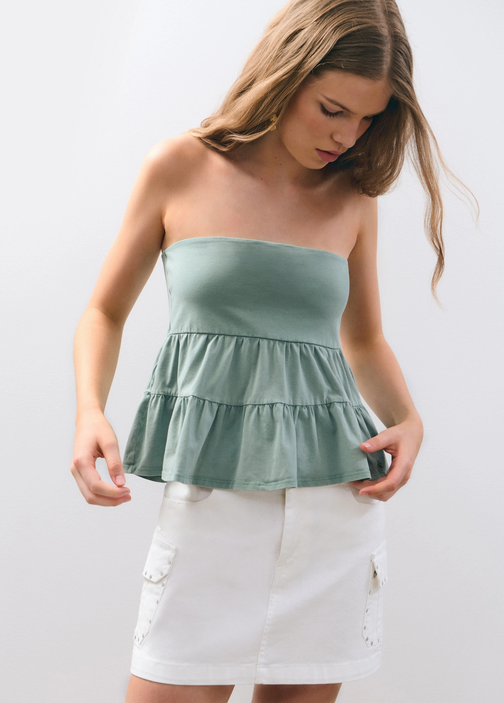 Top mehrlagig washed-look